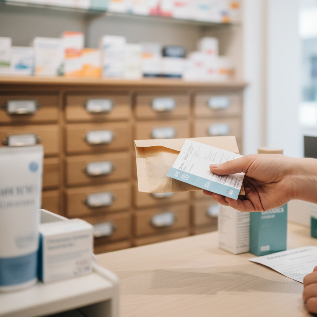 Une ordonnance remise au comptoir d'une pharmacie